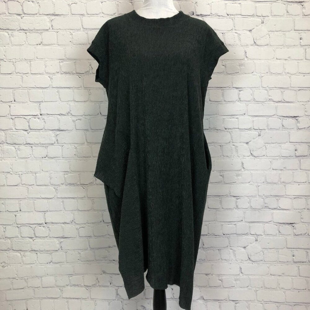 Gershon Bram Dress Size XS Green Textured Pockets